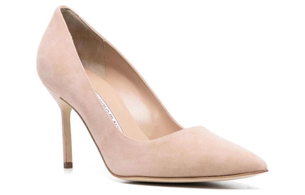Lookbook (W) Manolo Blahnik Sepatu Hak Tinggi Lancip 'Pink Suede' 9XX-0416-2601