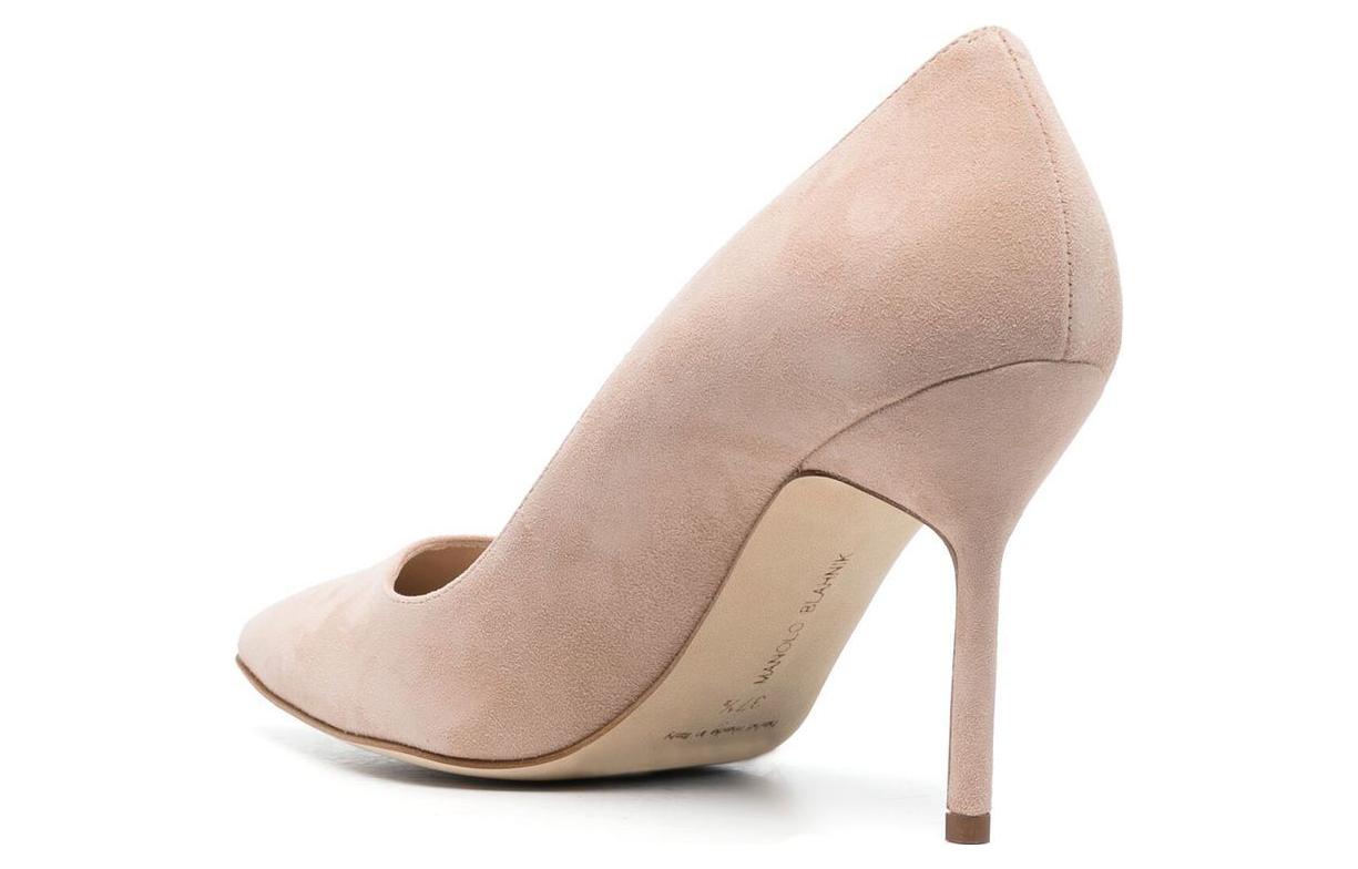 Shop (W) Manolo Blahnik Sepatu Hak Tinggi Lancip 'Pink Suede' 9XX-0416-2601