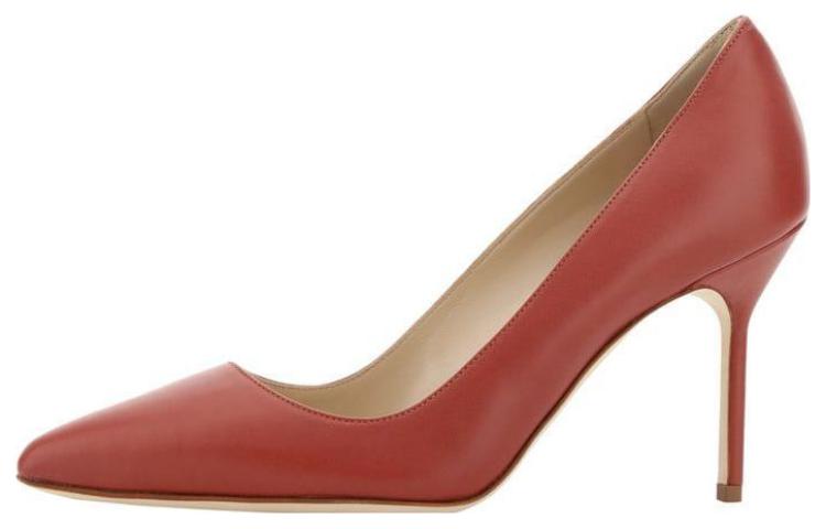 (Women) Manolo Blahnik Pointed Toe Stiletto 'Red Leather' 9XX-0464-6042
