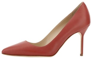 (Women) Manolo Blahnik Pointed Toe Stiletto 'Red Leather' 9XX-0464-6042 (Women) Manolo Blahnik Pointed Toe Stiletto 'Red Leather' 9XX-0464-6042