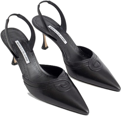 (Women) Manolo Blahnik Pointed-Toe Stiletto Mules 'Black' 223-1357-0015 Shop (Women) Manolo Blahnik Pointed-Toe Stiletto Mules 'Black' 223-1357-0015