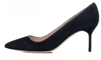 (Women) Manolo Blahnik Pointed Toe Suede High Heels 'Deep Blue' 9XX-0415-0014 (Women) Manolo Blahnik Pointed Toe Suede High Heels 'Deep Blue' 9XX-0415-0014