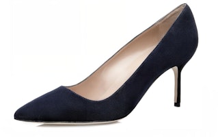 (W) Manolo Blahnik Hak Tinggi Suede Ujung Lancip 'Biru Tua' 9XX-0415-0014 Lookbook (W) Manolo Blahnik Hak Tinggi Suede Ujung Lancip 'Biru Tua' 9XX-0415-0014