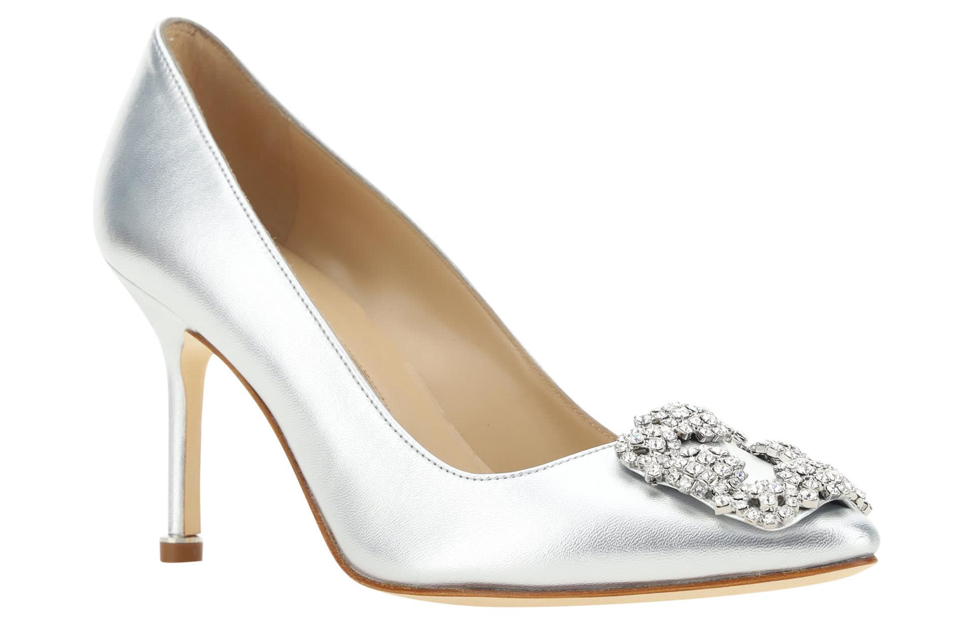 Order (W) Manolo Blahnik 圆头银色高跟鞋 22314750454