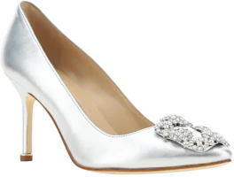 Order (W) Manolo Blahnik Runde Spitze Slip-On Stiletto ''Silber'' 22314750454
