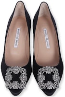 (W) Manolo Blahnik Stiletto Hujung Bulat 'Kulit Hitam' 9XX-0661-0039 Shop (W) Manolo Blahnik Stiletto Hujung Bulat 'Kulit Hitam' 9XX-0661-0039