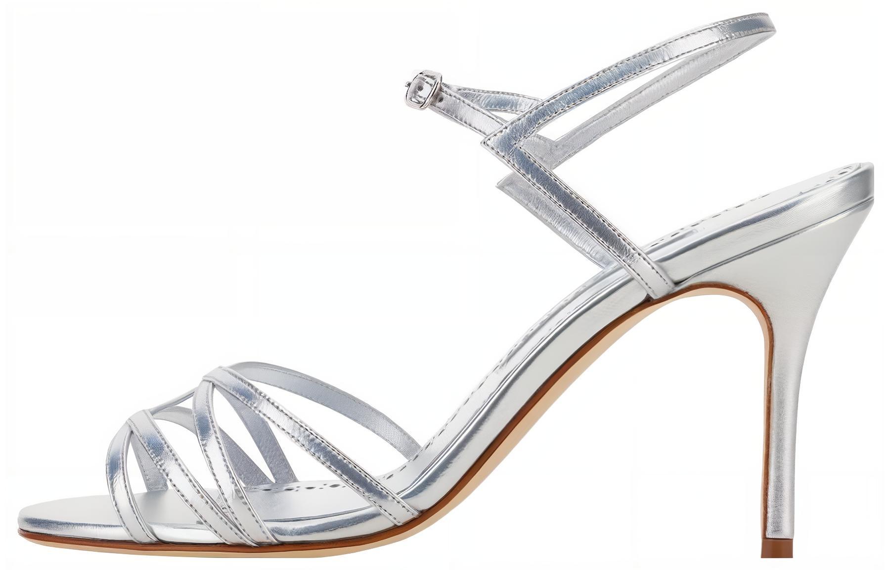 (Women) Manolo Blahnik Sandals 'Silver Buckle Stiletto' 123-2203-0461