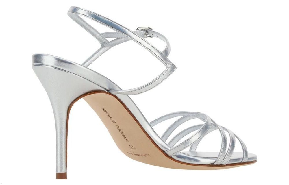 Shop (W) Manolo Blahnik Sandalias 'Tacón de Aguja con Hebilla Plateada' 123-2203-0461