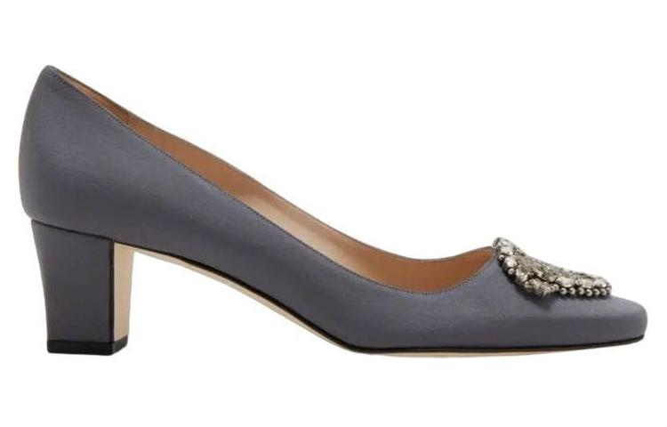 (W) Manolo Blahnik Satin Buckle High-Heels 'Grey Jewel' 圖 2
