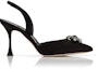 Order (W) Manolo Blahnik Satin Buckle High Heels 'Jewel Black' Sepatu Hak Tinggi Wanita 321-1821-0009