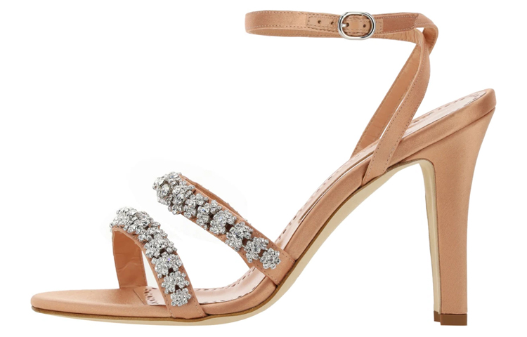 (Women) Manolo Blahnik Satin Buckle Slide 'Nude' 223-1379-8802