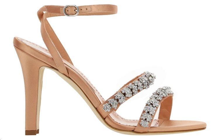 Order (W) Manolo Blahnik Satin Buckle Slide 'Nude' Wanita 223-1379-8802