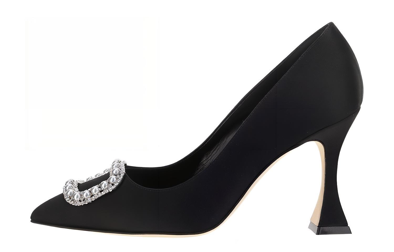 (W) Manolo Blahnik Satin High Heels 'Black'