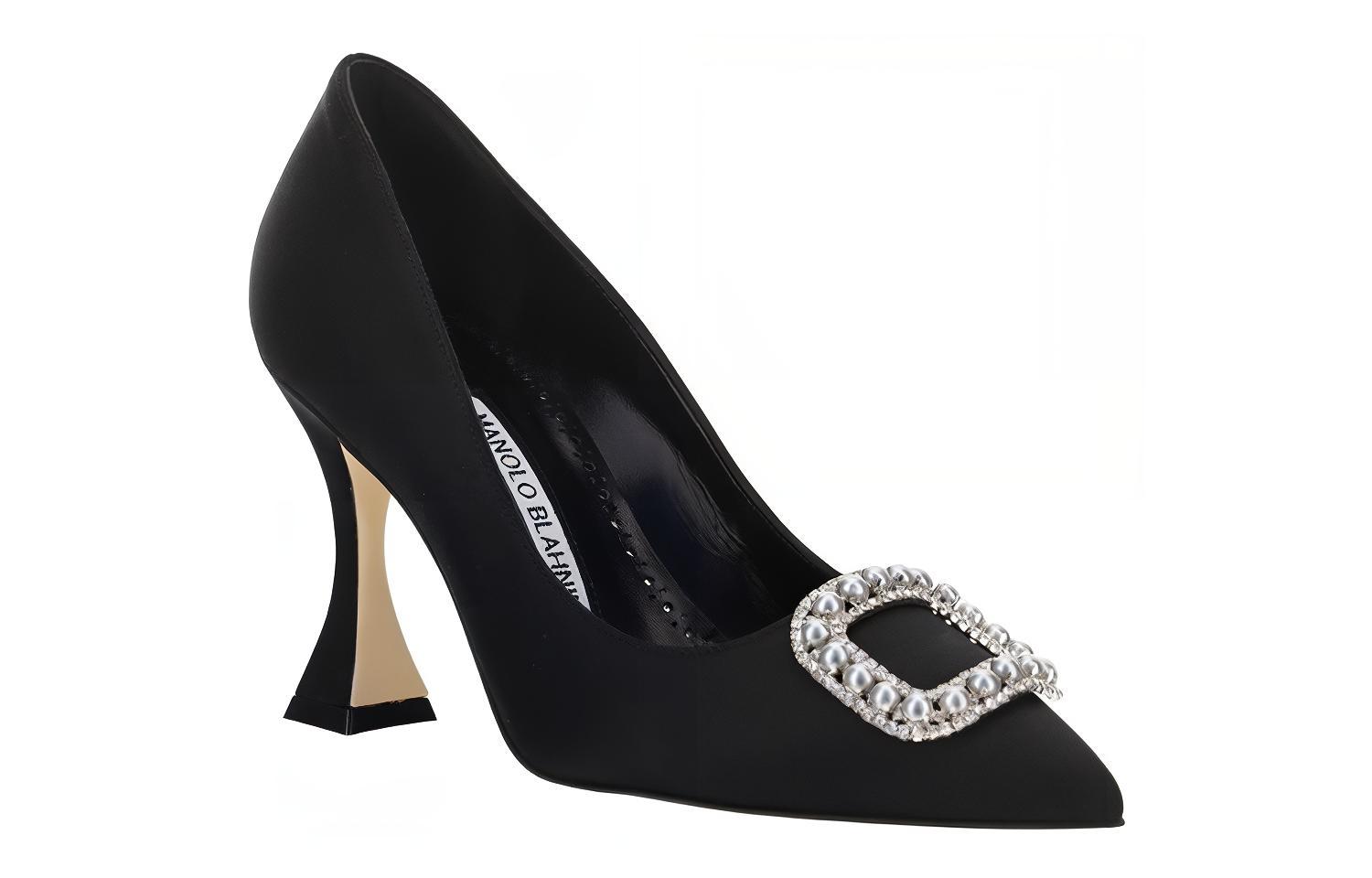 (W) Manolo Blahnik Satin High Heels 'Black' 圖 2