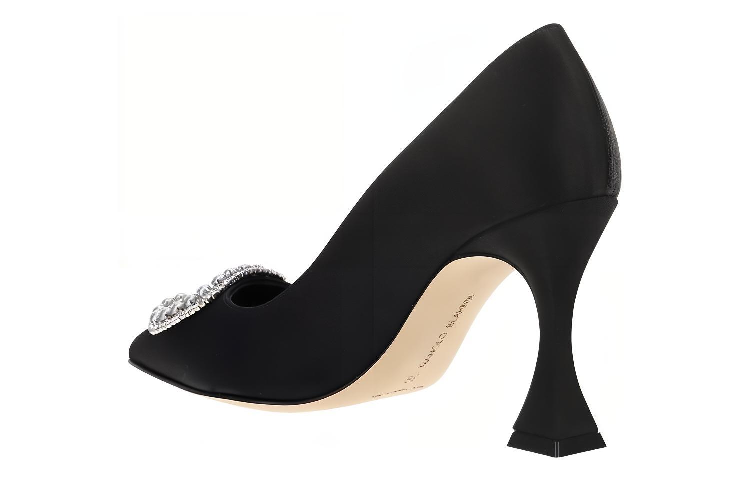(W) Manolo Blahnik Satin High Heels 'Black' 圖 3