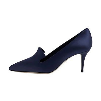 (W) Manolo Blahnik Satin High Heels 'Navy Blue'