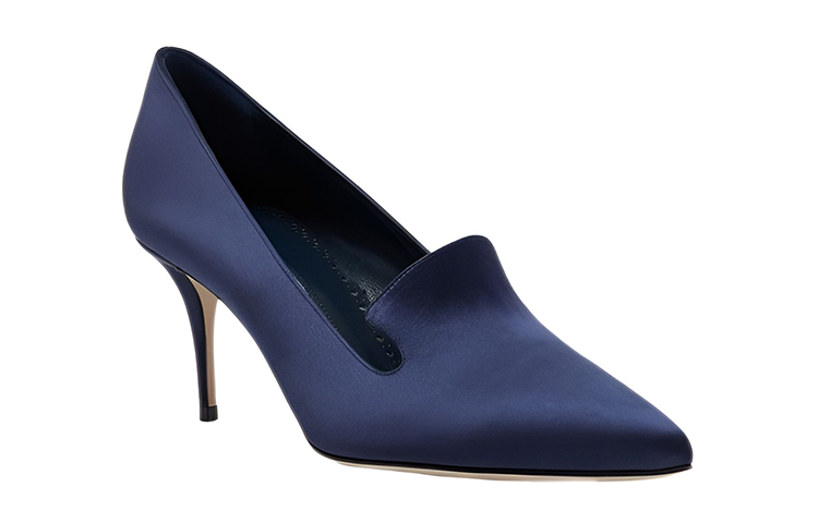 Order (W) Manolo Blahnik Décolleté di Raso ''Blu Navy'' 221-0812-0004