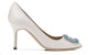 (W) Manolo Blahnik Satin Tinggi 'Square Crystal Buckle - Putih' 9XX-0230-0002