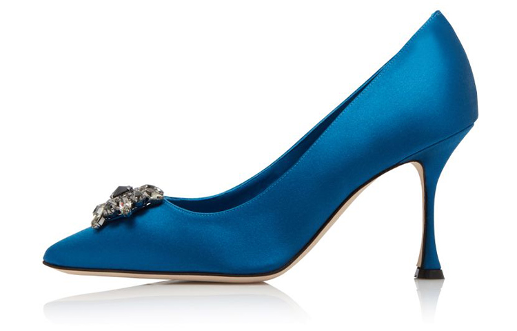【美品】マノロブラニク Bordosli スエード ディープブルー MANOLO BLAHNIK（マノロブラニク） パンプス HANGISI FMC VELVET 070