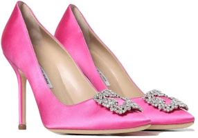 Shop (W) Manolo Blahnik Satin Jewel Stiletto Tumit 'Pink' 9XX-0318-5275