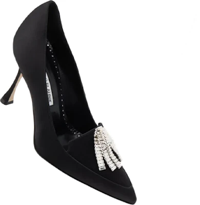 (Women) Manolo Blahnik Satin Pointed-Toe High Heels 'Black' 122-2098-0010 Lookbook (Women) Manolo Blahnik Satin Pointed-Toe High Heels 'Black' 122-2098-0010