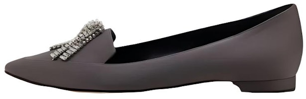 (Women) Manolo Blahnik Satin Pointed-Toe Loafers 'Grey' 122-1920-0001 (Women) Manolo Blahnik Satin Pointed-Toe Loafers 'Grey' 122-1920-0001