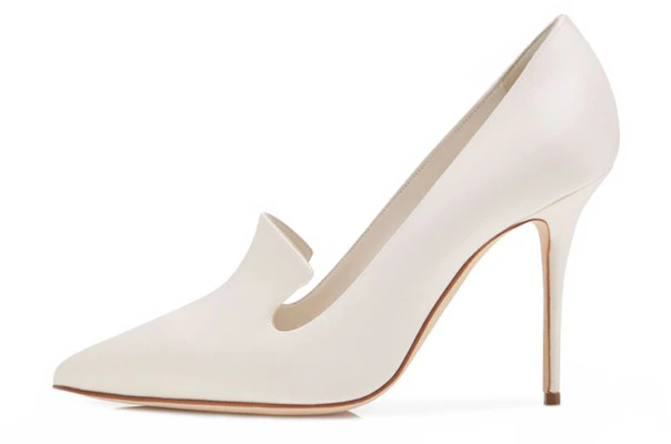 (W) Manolo Blahnik Satin Kasut Tumit Runcing 'Putih' 221-0813-0003 Buy (W) Manolo Blahnik Satin Kasut Tumit Runcing 'Putih' 221-0813-0003