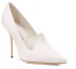 Order (W) Manolo Blahnik Satin Kasut Tumit Runcing 'Putih' 221-0813-0003