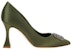 (W) Manolo Blahnik Satin Pointed-Toe Stiletto 'Hijau'. 322-2398-3520