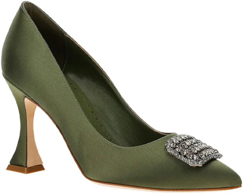 (W) Manolo Blahnik Satijn Puntige Stiletto ''Groen'' 322-2398-3520 Lookbook (W) Manolo Blahnik Satijn Puntige Stiletto ''Groen'' 322-2398-3520