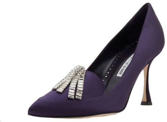 (Women) Manolo Blahnik Satin Pointed High Heels 'Purple' 122-2098-0001 Lookbook (Women) Manolo Blahnik Satin Pointed High Heels 'Purple' 122-2098-0001