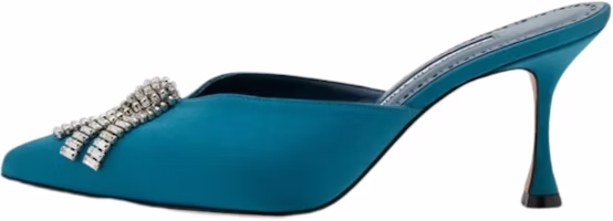 (Women) Manolo Blahnik Satin Pointed Mule 'Blue' 122-1921-0001 (Women) Manolo Blahnik Satin Pointed Mule 'Blue' 122-1921-0001