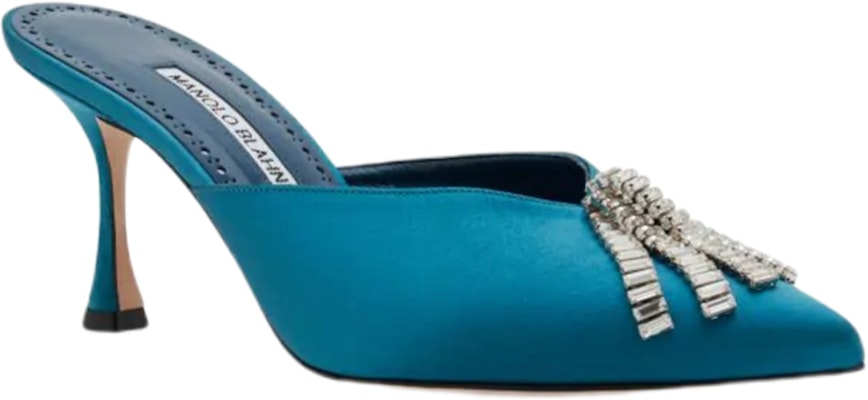 (W) (女性用) マノロ・ブラニク サテン ポインテッド ミュール 'ブルー' 122-1921-0001 122-1921-0001 Order (W) (女性用) マノロ・ブラニク サテン ポインテッド ミュール 'ブルー' 122-1921-0001 122-1921-0001