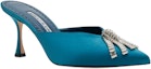 Order (W) (女性用) マノロ・ブラニク サテン ポインテッド ミュール 'ブルー' 122-1921-0001 122-1921-0001