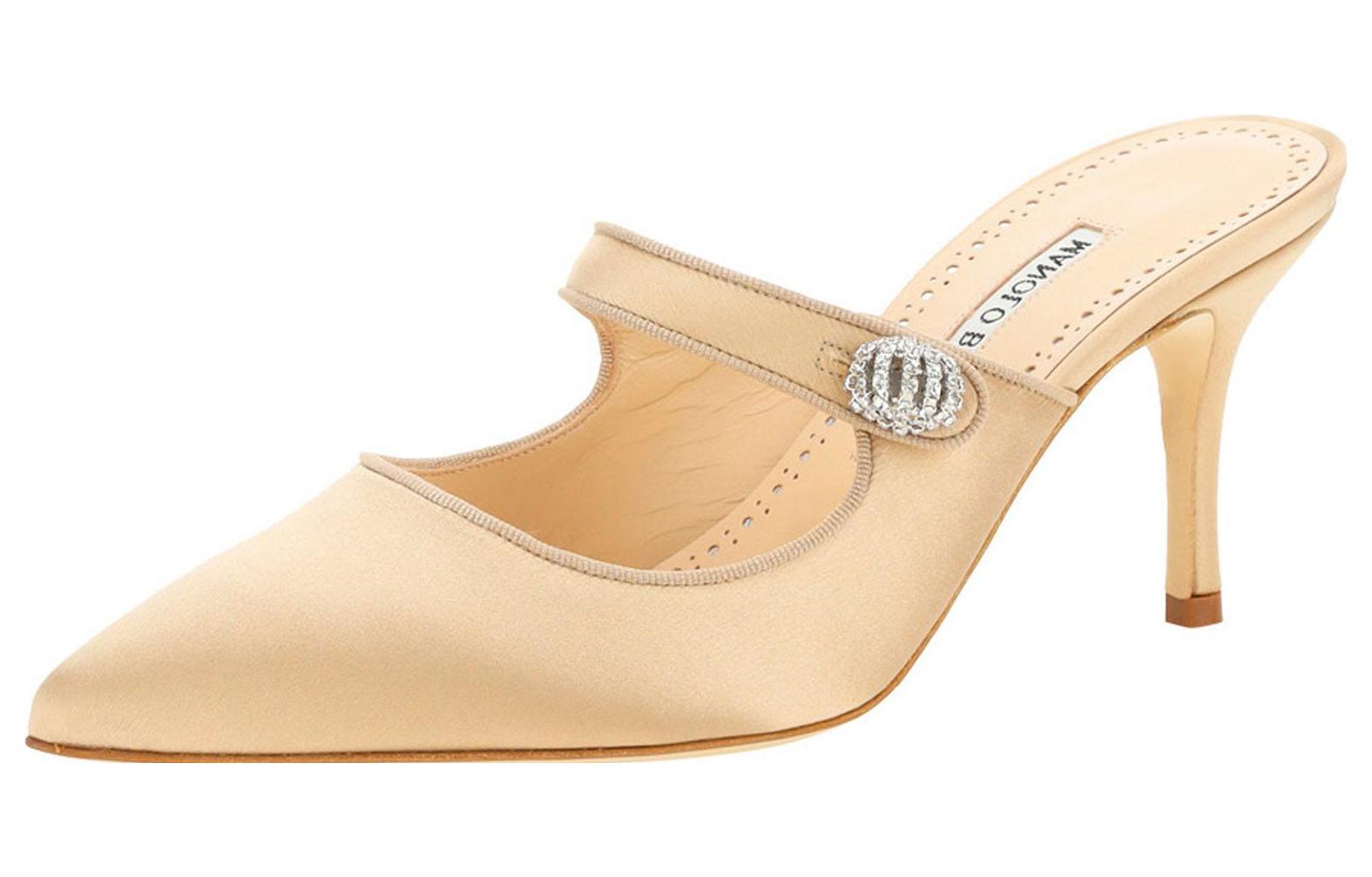 Order (W) 마놀로 블라닉 핑크 새틴 슬링백 스틸레토 422-1451-2601