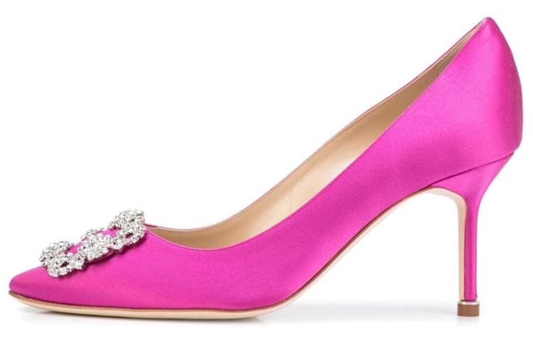 (Women) Manolo Blahnik Satin Stiletto 'Fashion Pink' 9XX-0316-0946