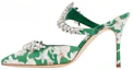 Buy (W) Manolo Blahnik Mules de Satén Tacón de Aguja 'Green Fashion' 123-2323-9052
