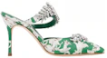 Order (W) Manolo Blahnik Mules de Satén Tacón de Aguja 'Green Fashion' 123-2323-9052