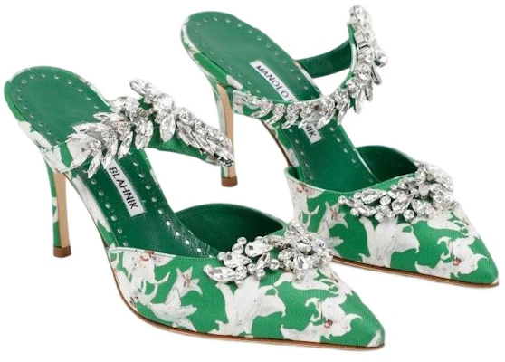 (W) Manolo Blahnik Mules de Satén Tacón de Aguja 'Green Fashion' 123-2323-9052 Lookbook (W) Manolo Blahnik Mules de Satén Tacón de Aguja 'Green Fashion' 123-2323-9052
