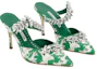 Lookbook (W) Manolo Blahnik Mules de Satén Tacón de Aguja 'Green Fashion' 123-2323-9052