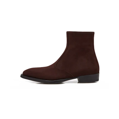 (W) Manolo Blahnik Short Boot 'Brown Velvet'