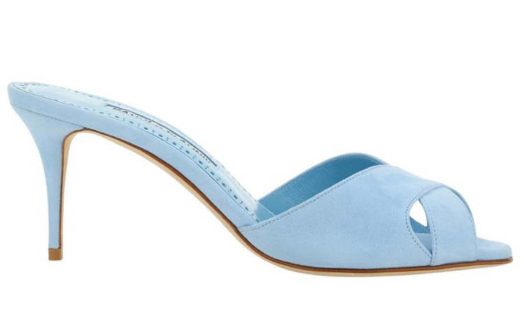 (W) Manolo Blahnik Simple Leather High Heel 7cm 'Fashion Blue Slide' 圖 2