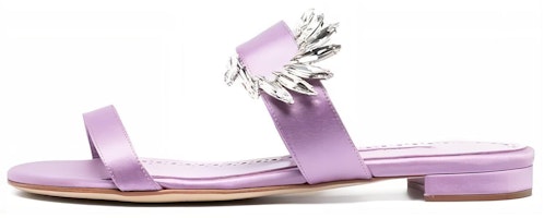 (Women) Manolo Blahnik Slide 'Lilac Open-Toe' 123-2155-5138 (Women) Manolo Blahnik Slide 'Lilac Open-Toe' 123-2155-5138