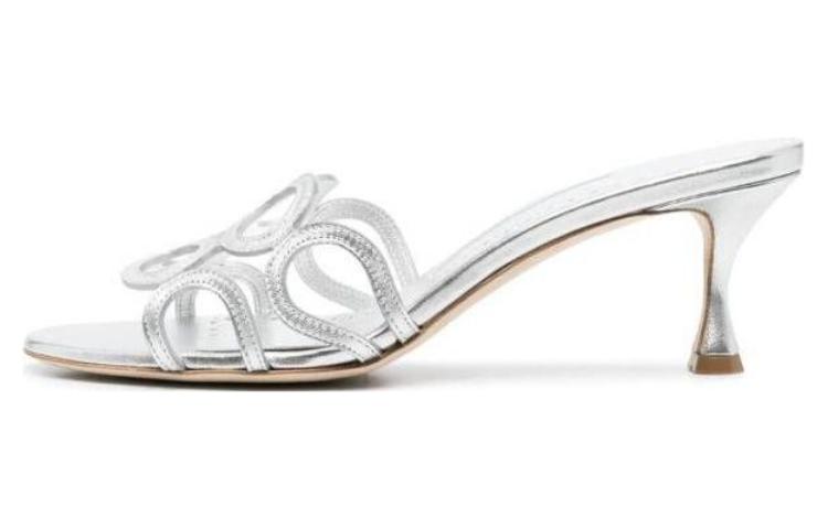 (Women) Manolo Blahnik Slide 'Metallic Silver' 222-1177-0461