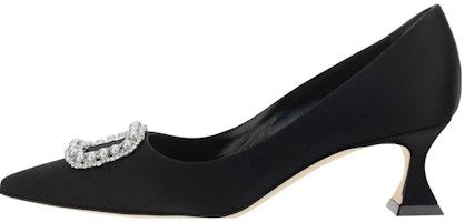 (Women) Manolo Blahnik Slide-On Black 'Fashion High Heels' 222-1247-0015 (Women) Manolo Blahnik Slide-On Black 'Fashion High Heels' 222-1247-0015