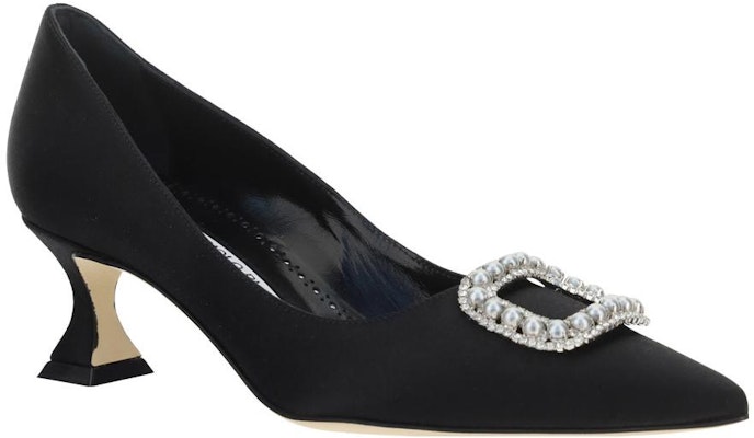 (W) Sandal Manolo Blahnik Slide-On Hak Tinggi Hitam 'Fashion' 222-1247-0015 Order (W) Sandal Manolo Blahnik Slide-On Hak Tinggi Hitam 'Fashion' 222-1247-0015