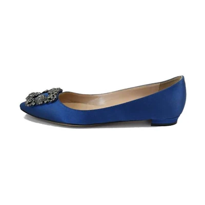 (W) Manolo Blahnik Slip-On 'Fashion Flat Blue'