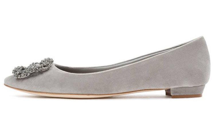 (W) Manolo Blahnik Slip-On 'Fashion Grey Flats'