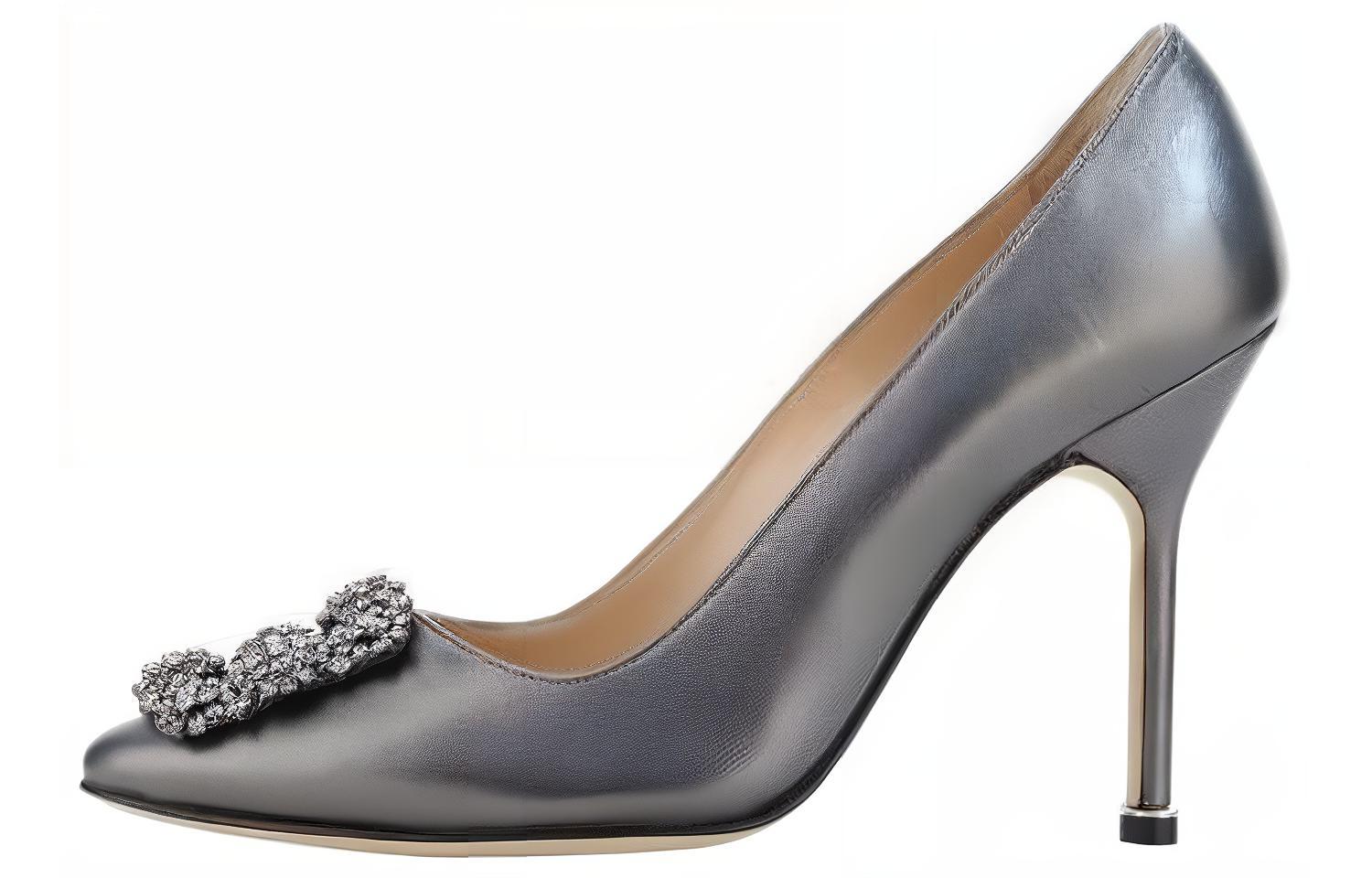 (Women) Manolo Blahnik Slip-On 'Silver Stiletto' 223-1499-0408