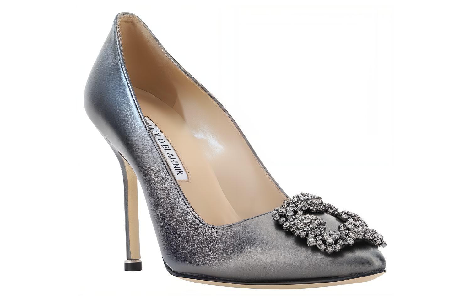 Lookbook (W) Manolo Blahnik Slip-On 'Tacón de Aguja Plateado' 223-1499-0408